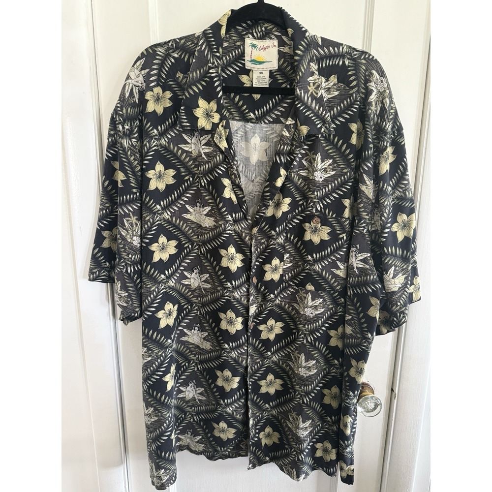 Calypso Joe  3XL Hawaiian 100% Silk Short Sleeve Shirt Bikini Girls Resort